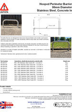 AUTOPA Hooped Perimeter Barrier - 90mm, Stainless, Concrete In