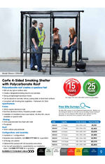Corfe 4-sided smoking shelter - clear roof