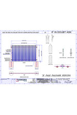 Palisade high-security fencing technical drawing