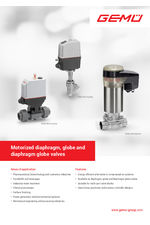 Motorised diaphragm, globe and diaphragm globe valves