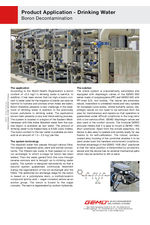 Product application: boron decontamination in drinking water