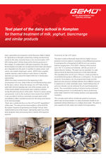 GEMÜ valves for UHT dairy test plant