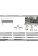 Centerline CL003 back-to-back seat - tech drawing