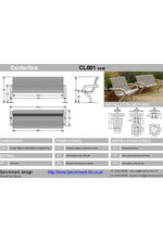 Centerline CL010 curved, wall-mounted seat - tech drawing