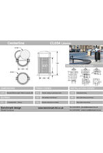 Centerline CL054 litter bin - tech drawing