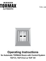 Automatic doors with control systems, operating instructions