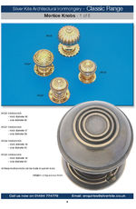Classic range brass mortice knobs