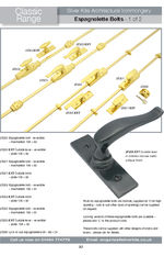 Classic range brass espagnolette bolts