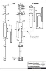Espagnolette bolt dimensions