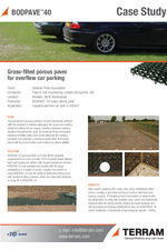 Grass-filled porous paver for overflow car parking Humberside