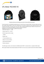 PCE-MSV 10 noise meter data sheet
