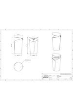 Avo Litter Bin By LAB23 technical drawing