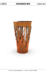 Crossed litter bin by LAB23 Tech spec
