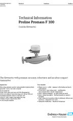Proline Promass F 100 Coriolis flowmeter