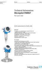 Micropilot FMR67 80GHz level measurement for solids