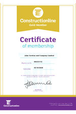 Constructionline Gold Membership Certificate