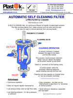 Automatic selfcleaning filter