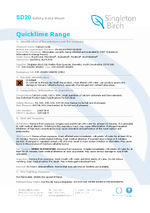 SD20 Quicklime safety data sheet