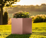 Zinc Galvanised Cube Metal Planter - modern outdoor planter