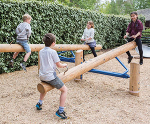Double See Saw - timber playground see saw for four children
