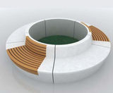 Woodline Round Bench - circular outdoor tree seat - on this page