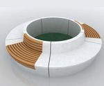 Woodline Round Bench - circular outdoor tree seat
