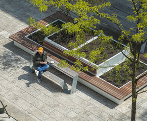 Solid Mobile Green Isles - mobile planters with integrated seating
