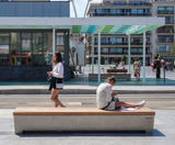 Outdoor seating and planters - revamped square, Belgium - on this page