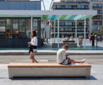 Outdoor seating and planters - revamped square, Belgium