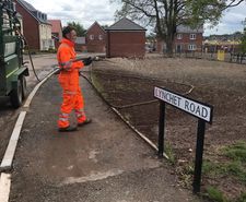Hydroseeding for public space at new housing estate 