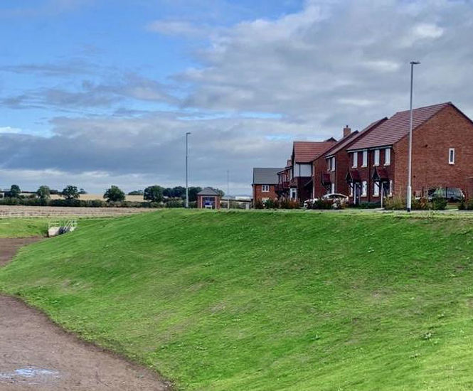 Hydroseeding a SuDs pond - Roman Heights, Cannock