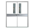 NationPlus Double Swing steel doors with vision panels