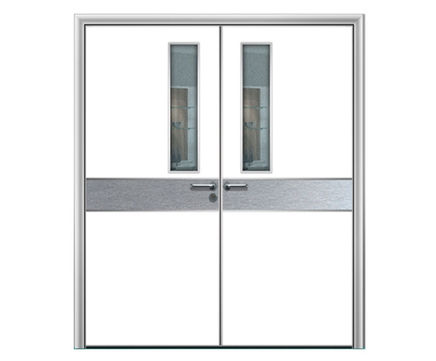 NationPlus Double Swing steel doors with vision panels