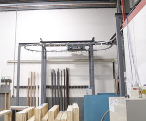 Bespoke overhead conveyor system for joinery works
