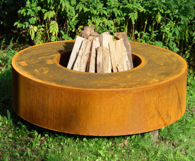 Corten Steel Round Fire Table