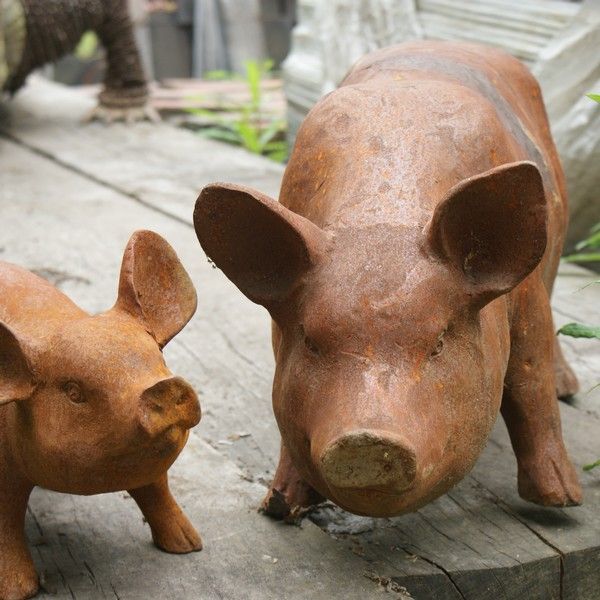 Images for Cast Iron Standing Sow/Pig Garden Statue