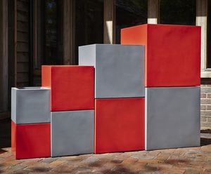 Red and grey Fibrestone planters now in stock