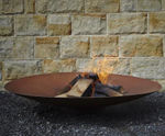 Corten steel fire pit wood burner bowl