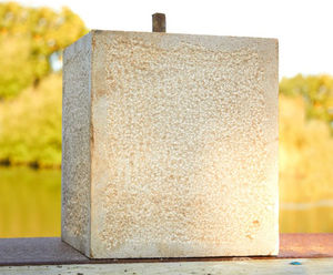 Sandstone Staddle Stone - square garden base for posts or ornaments