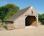 One-bay oak-framed garage with side aisle (RW1GA)