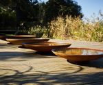 Corten steel curved water bowls