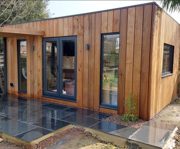 Cedar square edge batten cladding