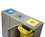 Lune Vario - modular steel waste separation bin for high-traffic areas