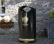 s16.2 contemporary steel litter bin with ashtray