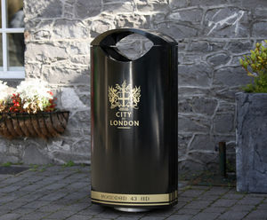 s16.2 contemporary steel litter bin with ashtray