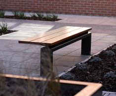 s96w - galvanised steel and timber bench