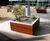 S39 Planter - hardwood and steel outdoor planter with seating rim 6