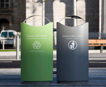 s16 - galvanised steel dual recycling bin, 115 litres