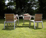 s59.2 - mild/stainless steel and hardwood picnic set