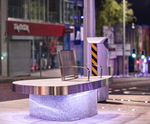 Public realm stainless steel street furniture - Bangor